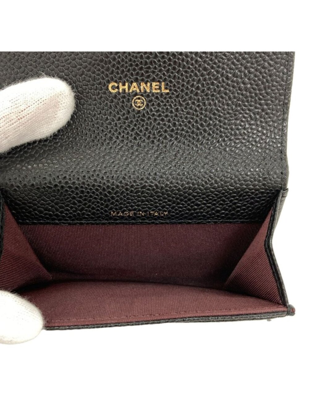 ★SOLD★ Chanel Quilted CC Logo Gold Card Case Gray Calfskin - Picture 5 of 15